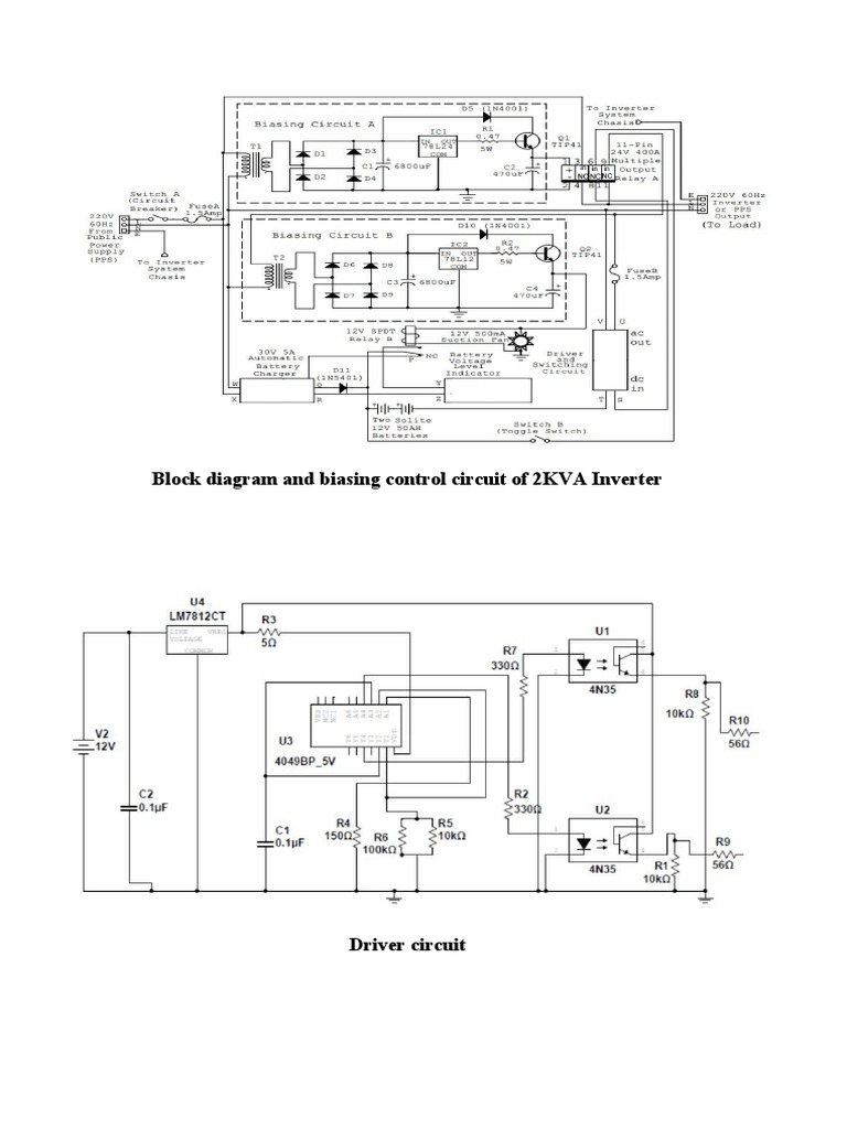 2KVA Inverter Block Diagram and Circuits | PDF | Computers | Technology ...