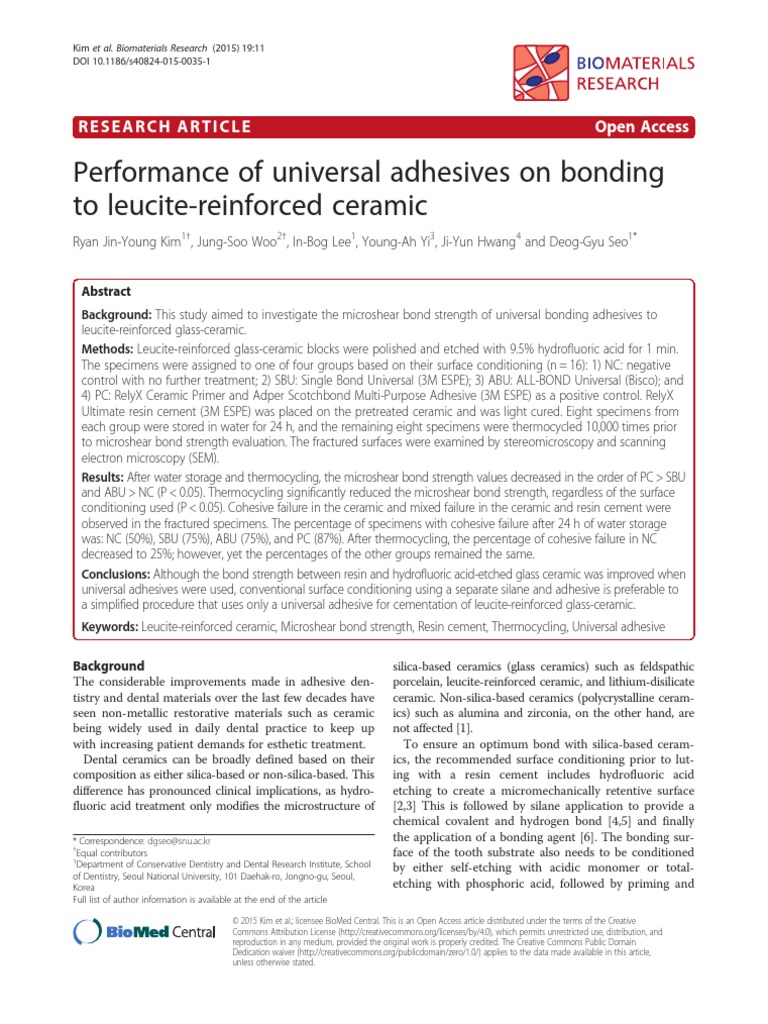 Performance of Universal Adhesives On Bonding To LeuciteReinforced