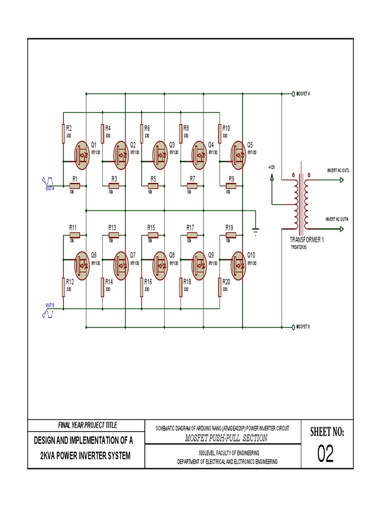 2KVA MOSFET Inverter Circuit Design | PDF | Power Inverter | Physical ...