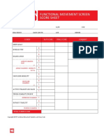 Functional Movement Screen Score Sheet