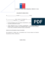 Anexo 7 Formato Declaracion Jurada Simple de Trabajadores - Articulo 11 Inciso Final Ley N°20.032