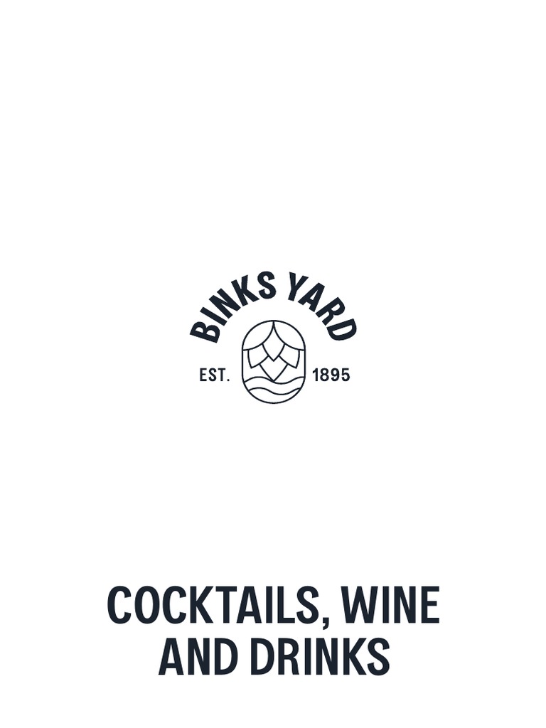 Binks Yard Drinks Menu Overview | PDF | Gin | Champagne