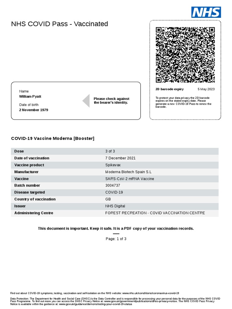 NHS COVID Pass: Vaccination Records | PDF | Vaccination | Pandemic