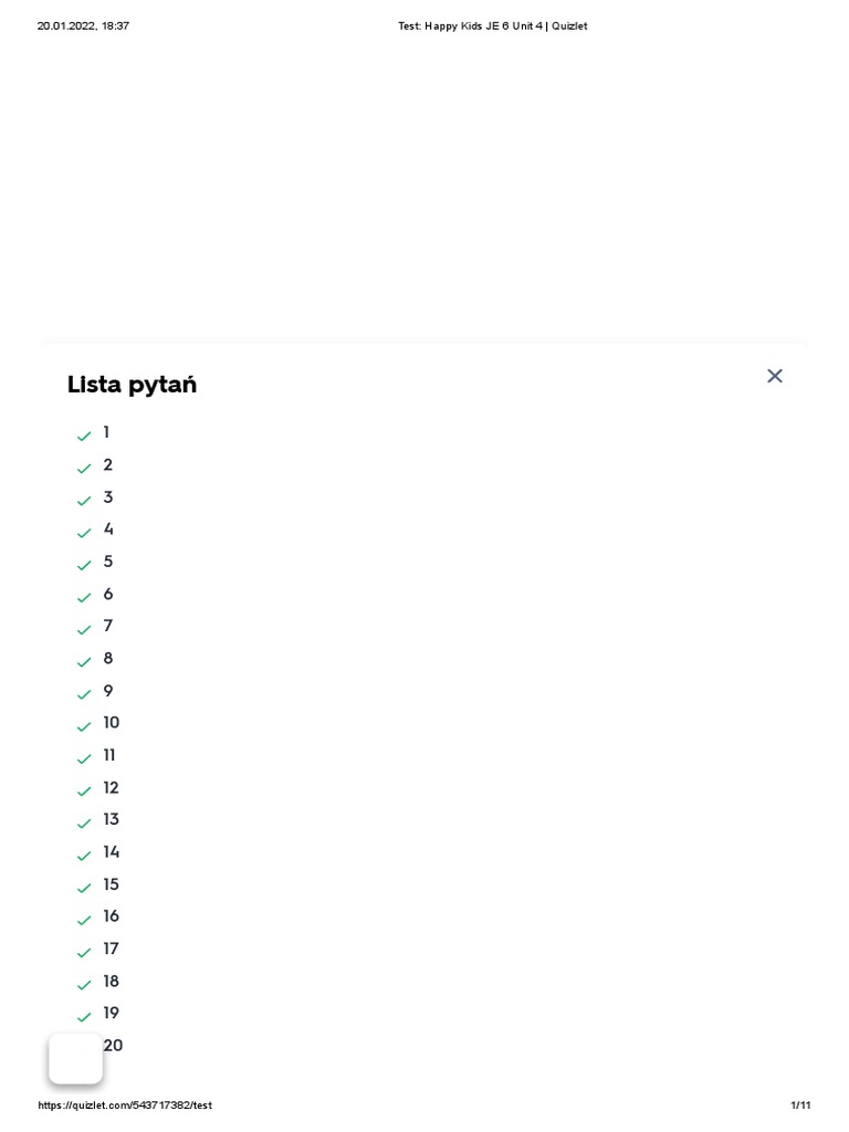 Test_ Happy Kids JE 6 Unit 4 _ Quizlet PDF