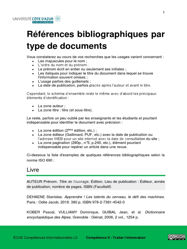 Références bibliographiques ISO 690 | PDF | Édition