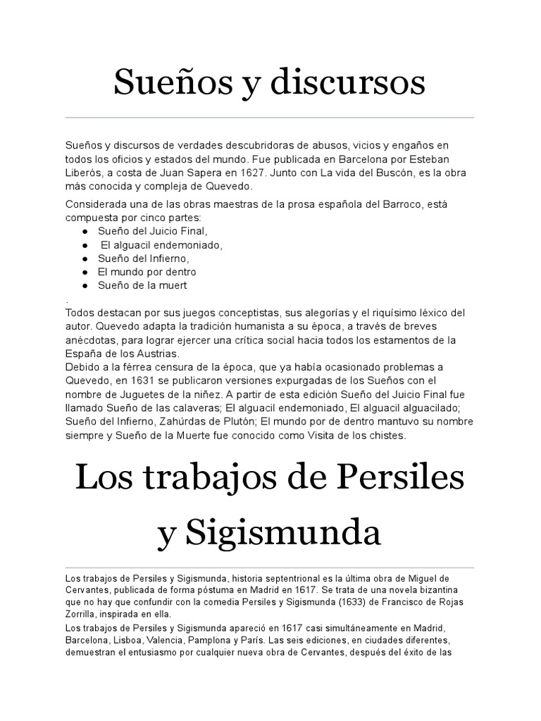 Sueños y Discursos PDF Literatura española