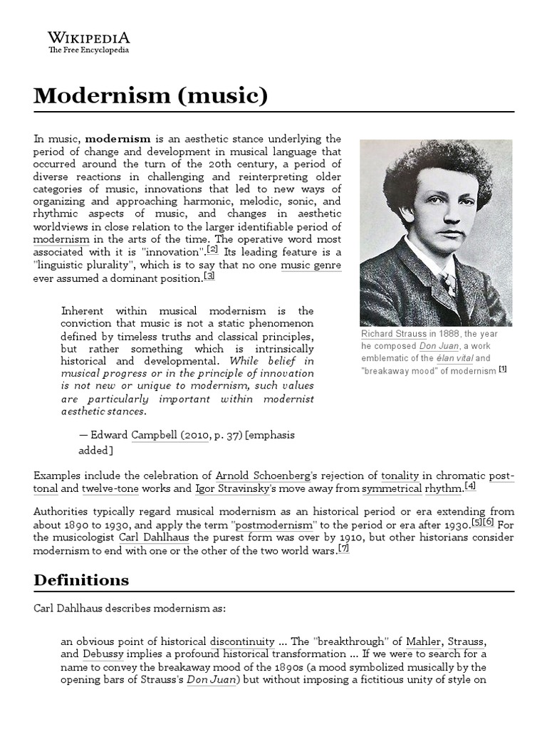 Musical Modernism Explained | PDF | Modernism (Music) | Aesthetics