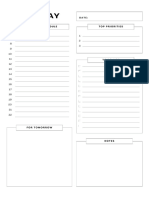 Black and White Minimal Daily Schedule Planner 