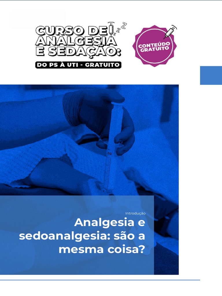 Analgesia e Sedoanalgesia São A Mesma Coisa PDF Dor Aplicativo