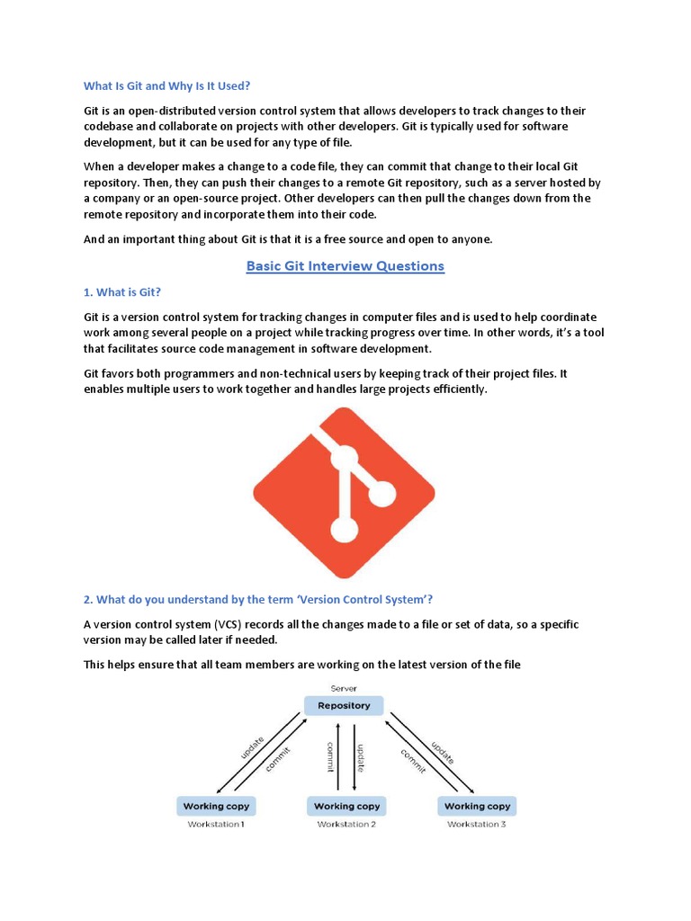 Basic git interview questions pdf version control computer