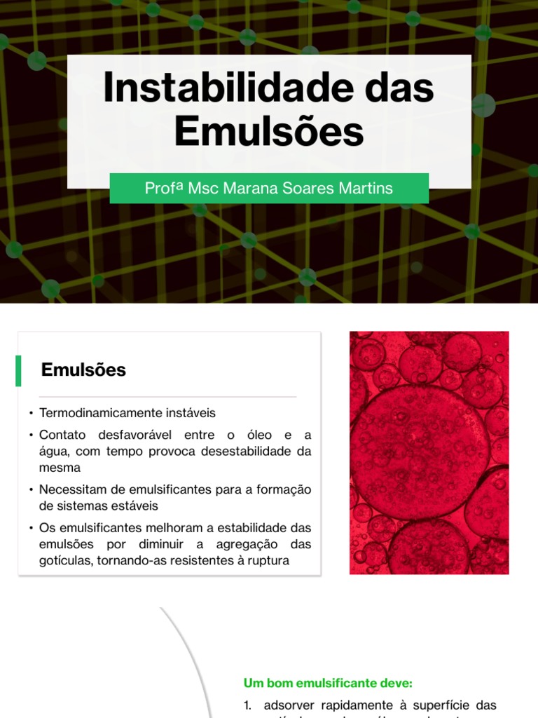 Aula 6 | PDF | Emulsão | Química Física