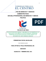 Facultad de Derecho y Ciencias Administrativas - Carátula - Proyecto de Tesis