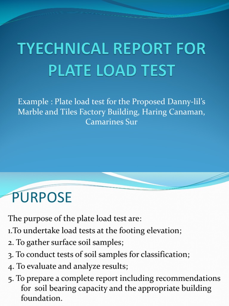 PDF Tyechnical Report For Plate Load Test | PDF | Deep Foundation ...