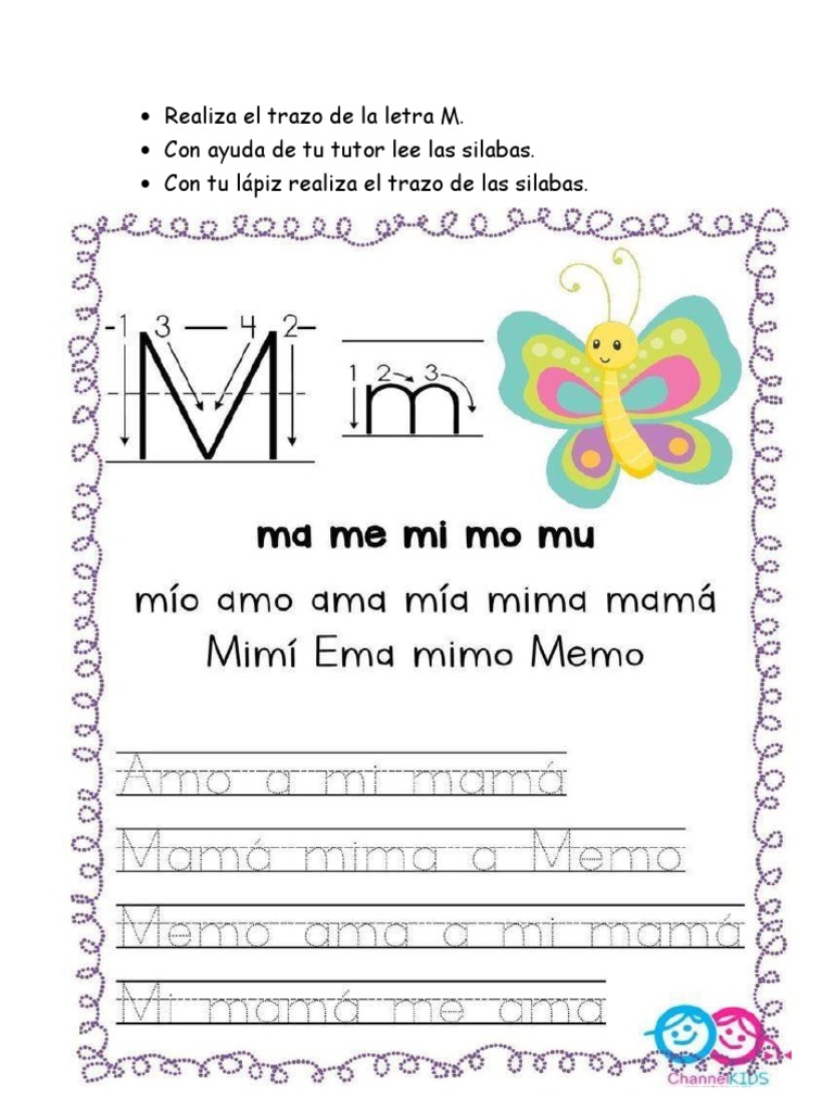 Actividades de trazos con la letra M | PDF