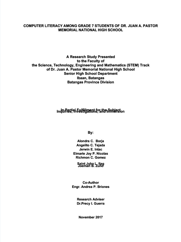 PDF Computer Literacy Among Grade 7 Students of Djapmnhs PDF Compress ...