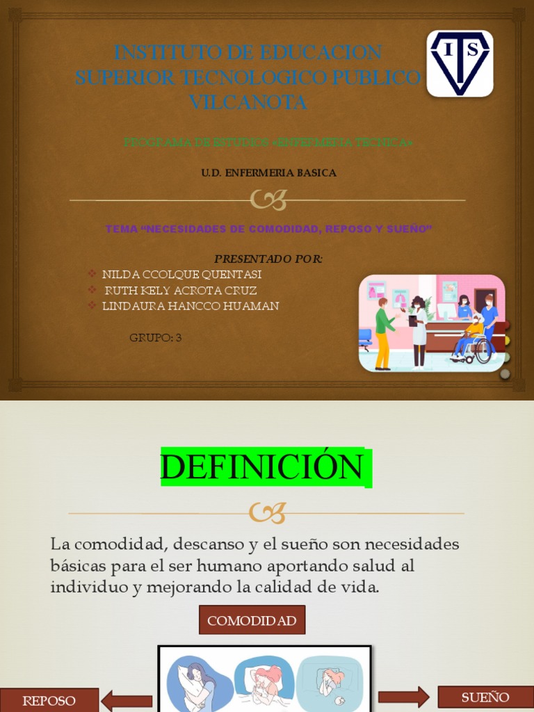Nesecidades de Comodidad Reposo y Sueño | PDF | Dormir | Ciencia cognitiva