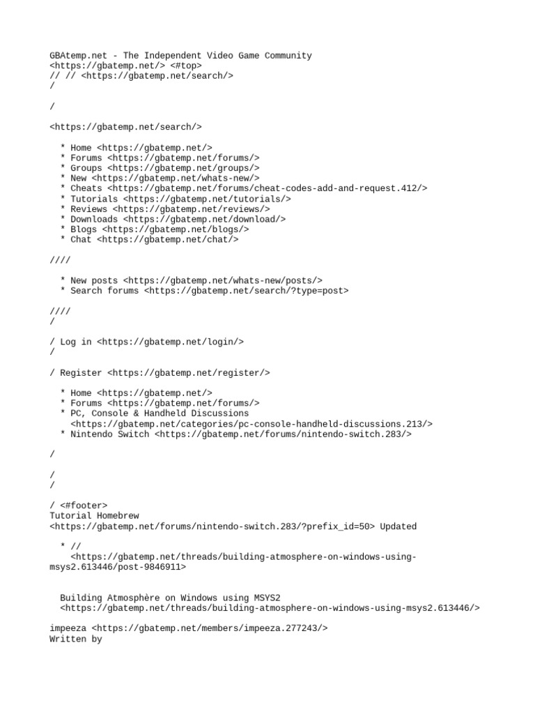 Building Atmosphère On Windows Using MSYS2 GBAtemp - Net - The ...
