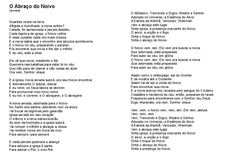 Abraço Do Noivo Cassiane | PDF