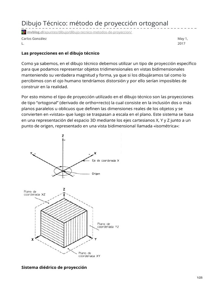 Proyección Ortogonal en Dibujo Técnico | PDF