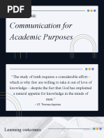 Purposive Communication For Academic Purposes