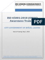 ISO 45001 - Awareness Hand Out