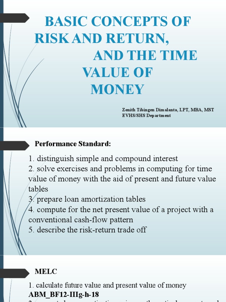Risk, Return, and Time Value Basics | PDF | Present Value | Interest