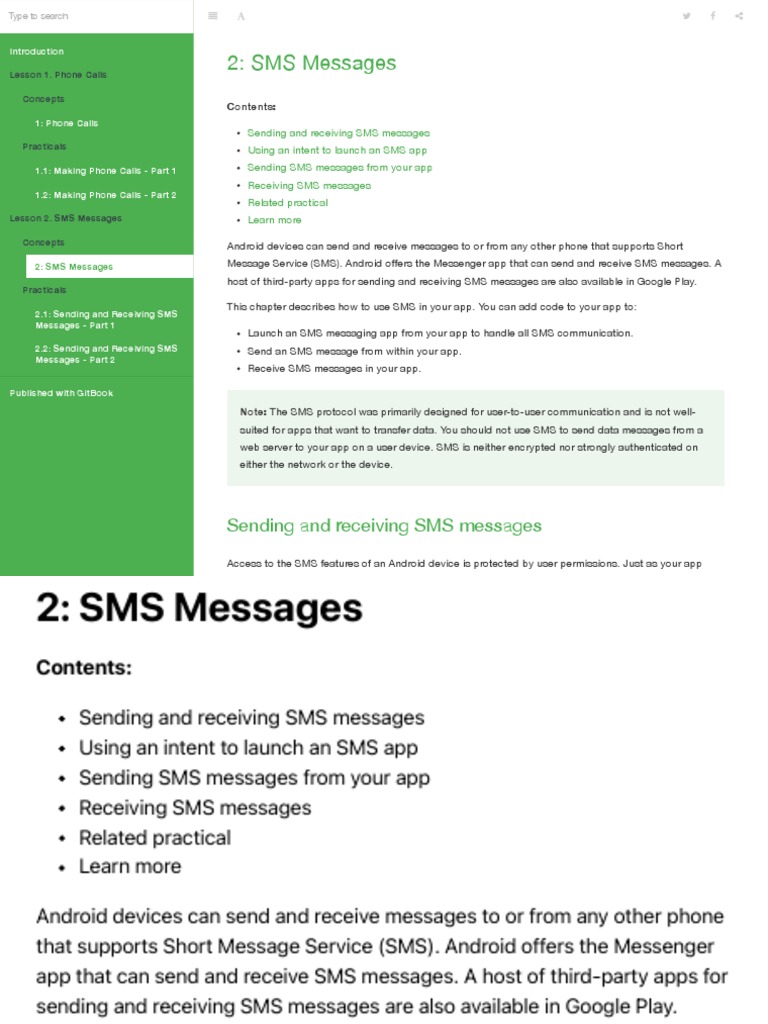 Androids Ms Message Book PDF Mobile App Instant Messaging
