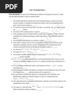 Stat 115 Sample Exam 1