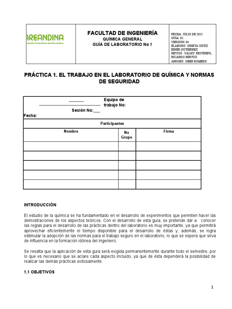 Normas de Seguridad en Laboratorio de Química | PDF | Laboratorios | El ...