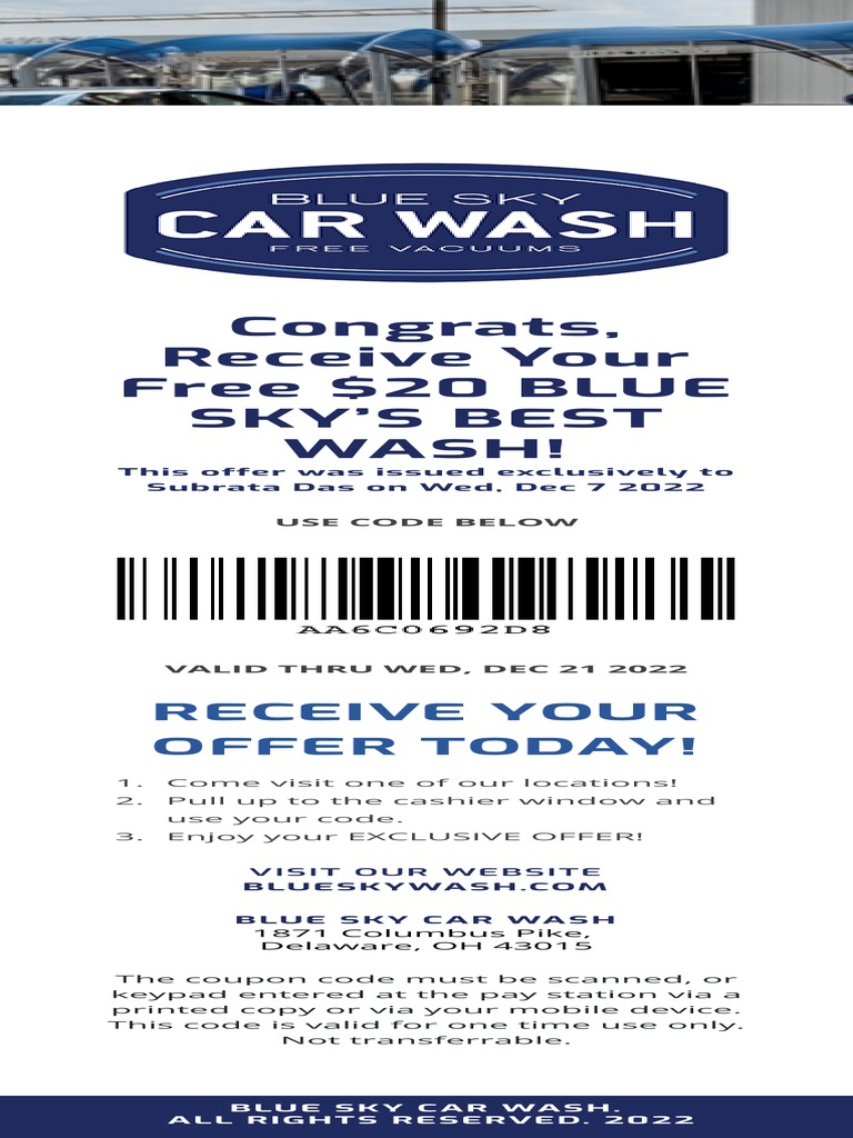 Blue Sky Car Wash Delaware PDF