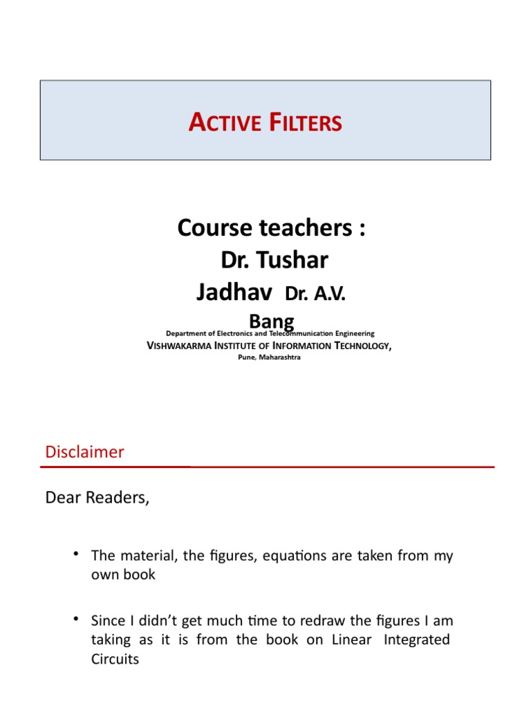 Introduction To Active Filters