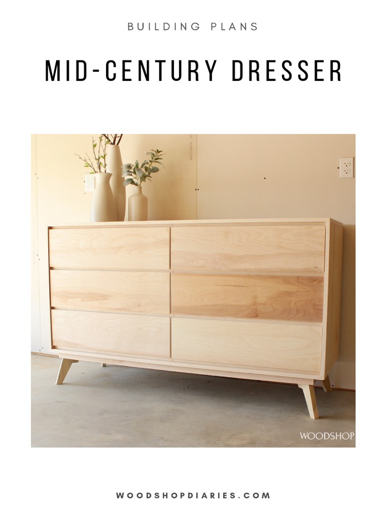 Mid Century Modern Dresser Plans PDF Chest Of Drawers Screw