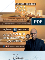 SLIDES - EBD - Lição 9 - (Adultos) - O Avivamento Pentecostal No Brasil - 1 Trimestre 2023