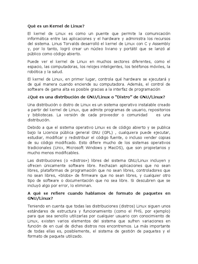 Qué es el Kernel de Linux | PDF | Informática
