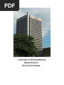 Report On Recruitment and Selection Process of Cocacola