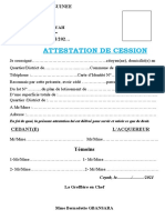 Attestion de Cession de Coyah