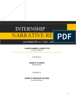 Internship Narrative Report Template