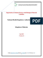 Importation of Medical Devices With Biological Materials Guideline