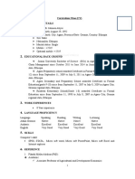 Template CV For Fresh Graduate Bachelor Program in Ethiopia Update