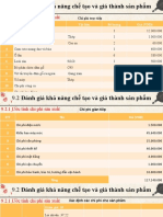 9.2.1 Ước tính chi phí sản xuất: STT Tên Vật liệu Số lượng Giá (VNĐ) 1 2 3 4 5 6 7 8 9 10 11 Tổng