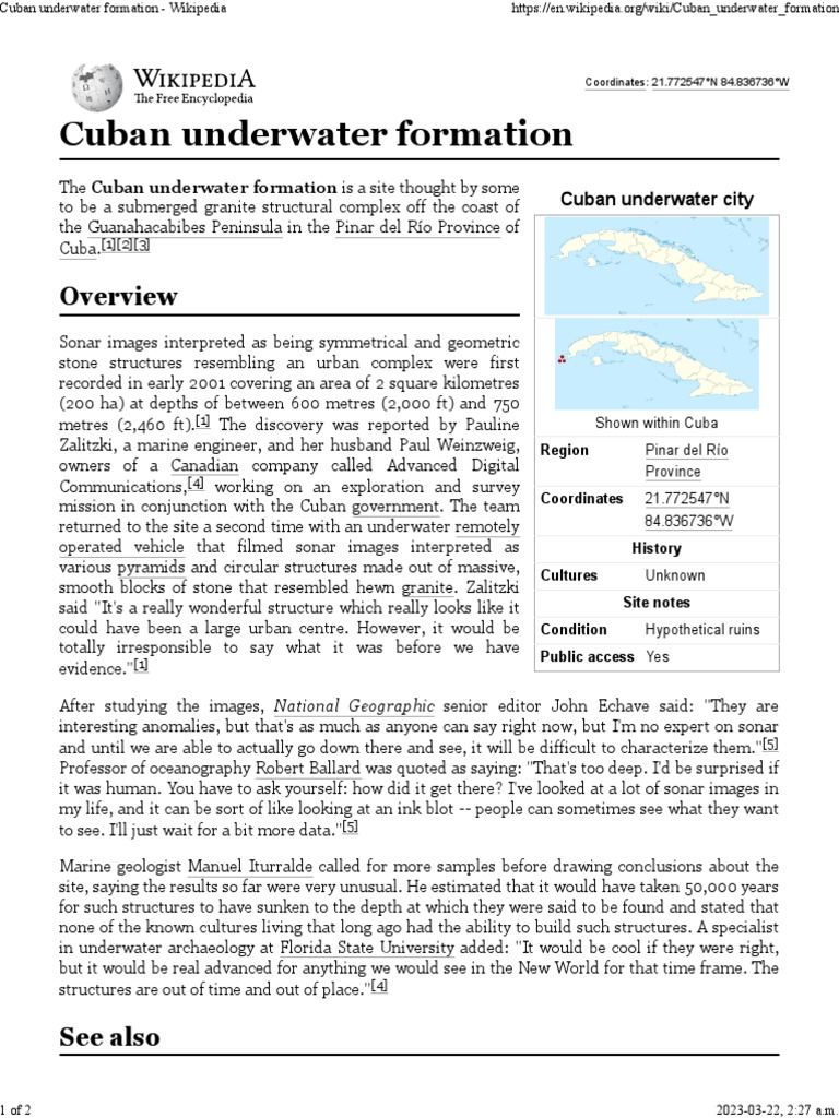 Mystery of Cuba's Underwater Ruins | PDF | Social Science