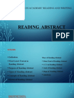 Readings Abstracts