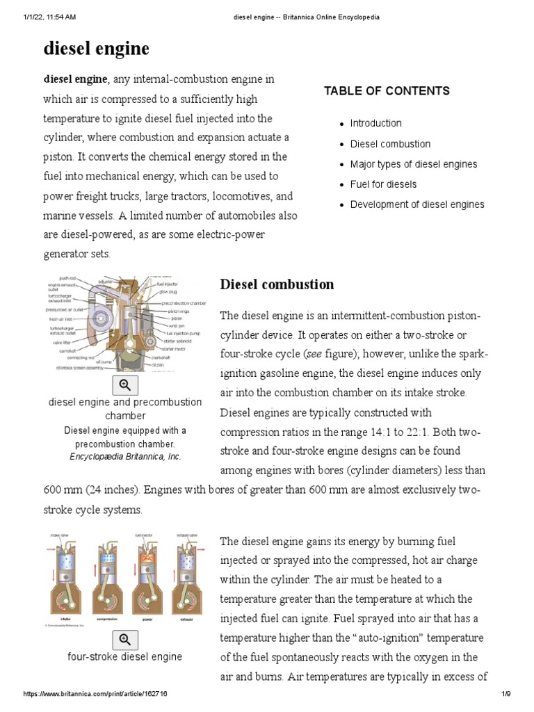 Diesel Engine Components Overview | PDF | Diesel Engine | Internal ...