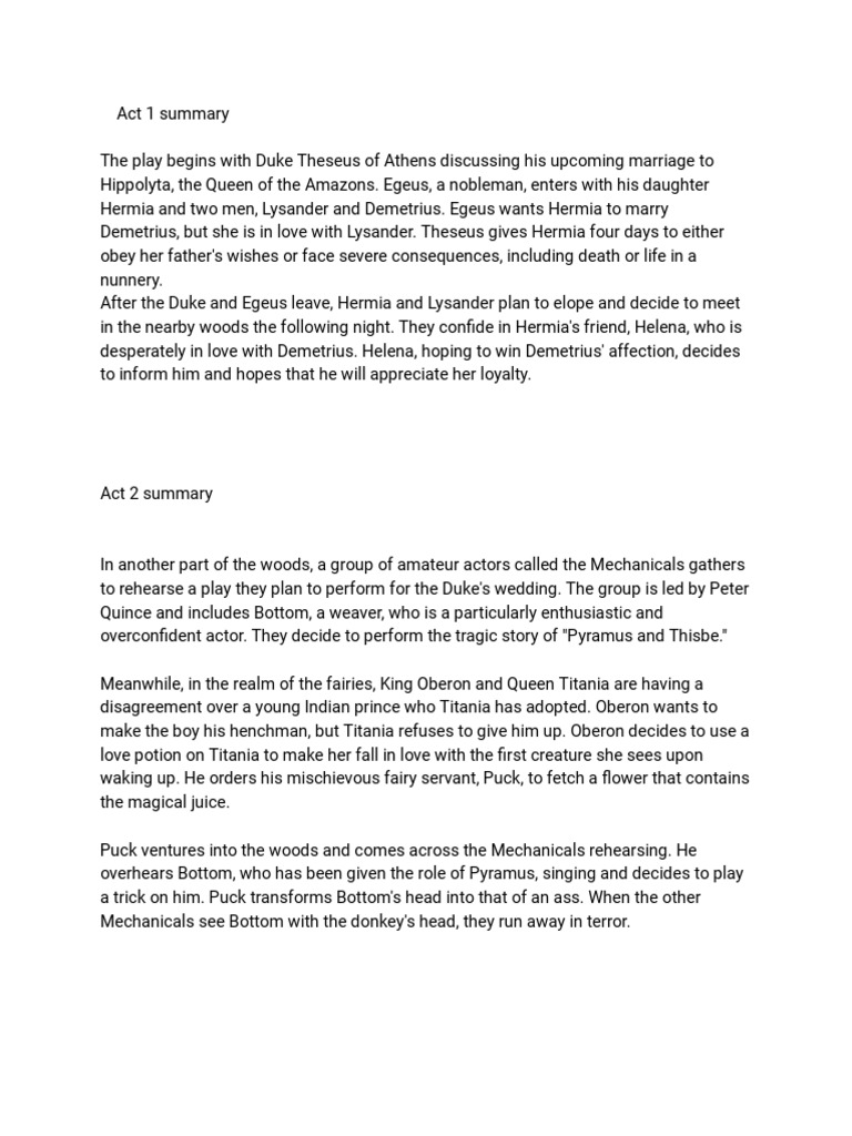 English Worksheet | PDF | A Midsummer Night's Dream | Fairies