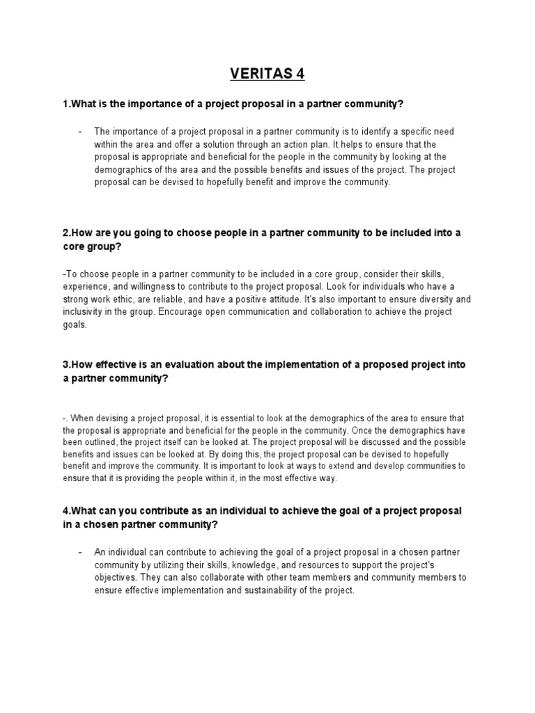 Importance of Project Proposals in Communities | PDF
