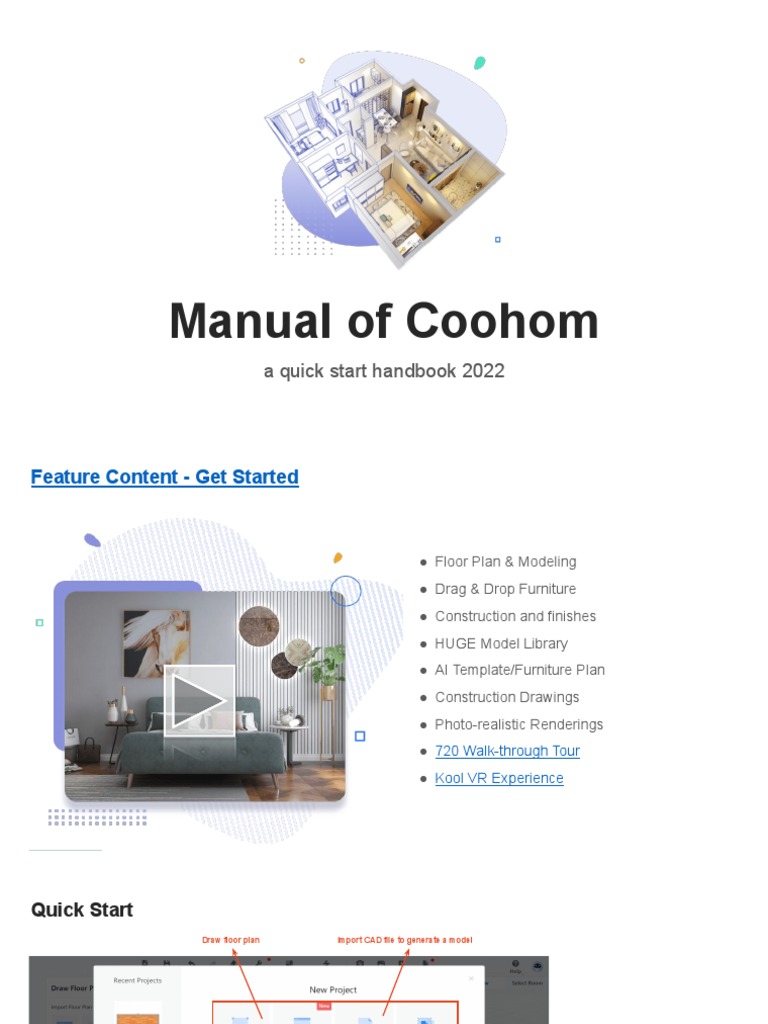 Coohom Quick Start Manual 2022 | PDF | 3 D Computer Graphics | Texture ...
