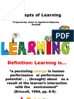 Concept of Learning and Learning Theories