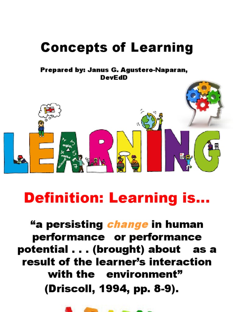 Concept of learning and learning theories pdf learning