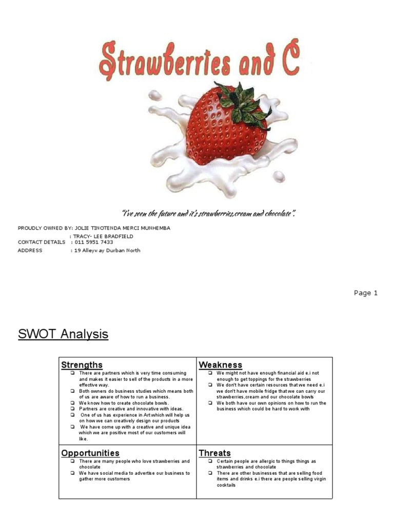 Dessert Bakery Business Plan PDF