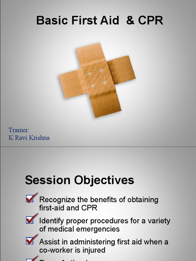 Basic First Aid & CPR PDF Cardiopulmonary Resuscitation First Aid